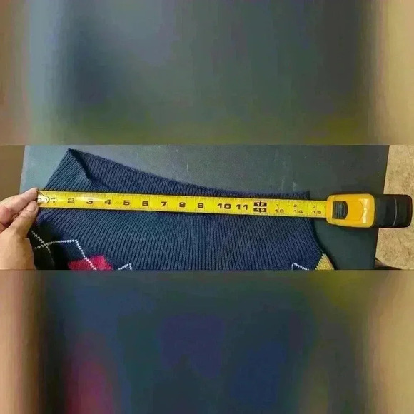 LA MODE Hand Intarsia Sweater Men's Extra Large Blue Argyle Cotton Vintage - Picture 10 of 10